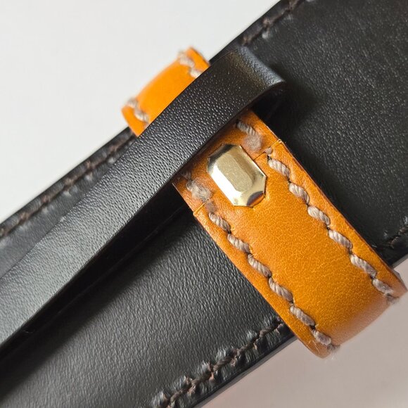 Auth GUCCI Gold G-Logo Studded Buckle Belt BUTTERSCOTCH Waist/Hip Size 95/38 - Picture 13 of 16